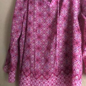 Vintage DB Boho pink pullover blouse ties at neck area never worn.